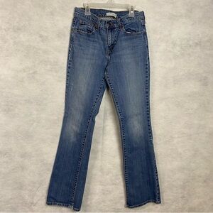Levi's 515 Boot Cut Jeans Women's Size 6 LC Blue Denim Med Wash Stretch Flaw